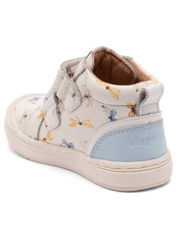 bisgaard Leder-Sneakers in Weiß/ Hellblau