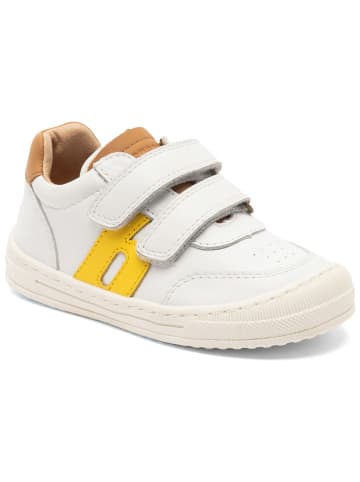 bisgaard Leder-Sneakers in Weiß/ Gelb