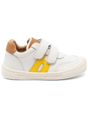 bisgaard Leder-Sneakers in Weiß/ Gelb