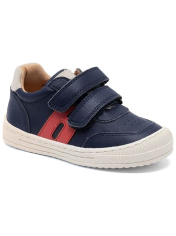 bisgaard Leder-Sneakers in Dunkelblau/ Rot