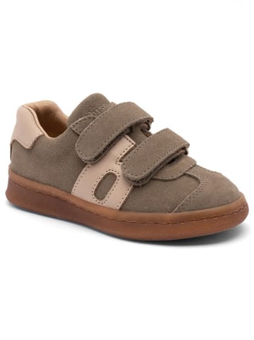 bisgaard Leder-Sneakers in Braun/ Beige