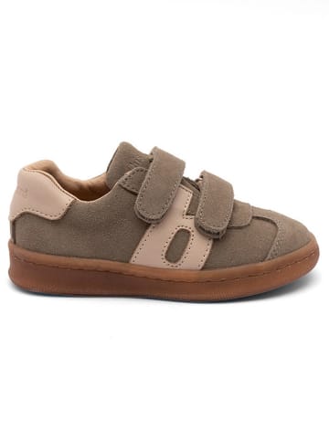 bisgaard Leder-Sneakers in Braun/ Beige