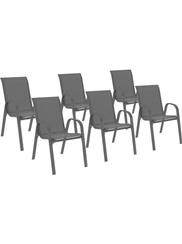 Inkazen 6er-Set: Gartenstühle in Grau - (B)51,5 x (H)84 x (T)65 cm