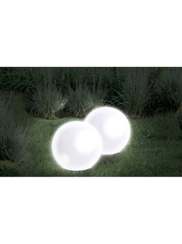 Inkazen 2er-Set: LED-Solarleuchten in Weiß - Ø 15 cm