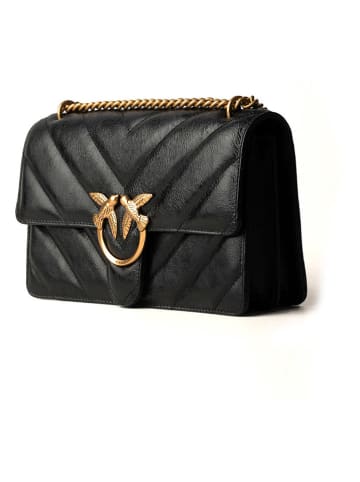 Pinko Leder-Umhängetasche in Schwarz - (B)21 x (H)15 x (T)6 cm