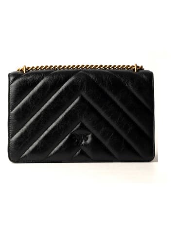 Pinko Leder-Umhängetasche in Schwarz - (B)21 x (H)15 x (T)6 cm