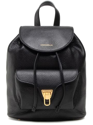 COCCINELLE Leder-Rucksack in Schwarz - (B)21 x (H)25 x (T)13 cm