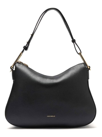 COCCINELLE Leder-Schultertasche in Schwarz - (B)36 x (H)24 x (T)11 cm