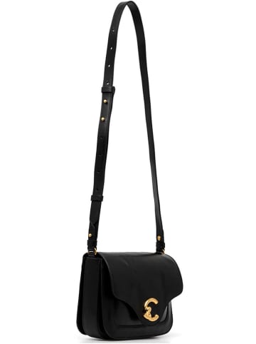 COCCINELLE Leder-Umhängetasche in Schwarz - (B)21 x (H)15 x (T)9 cm