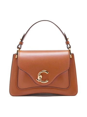 COCCINELLE Leder-Henkeltasche in Hellbraun - (B)24 x (H)16 x (T)9 cm