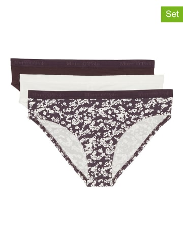 Marc O´Polo Bodywear 3er-Set: Slips in Bordeaux/ Creme