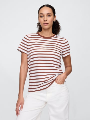 GAP Shirt in Braun/ Weiß