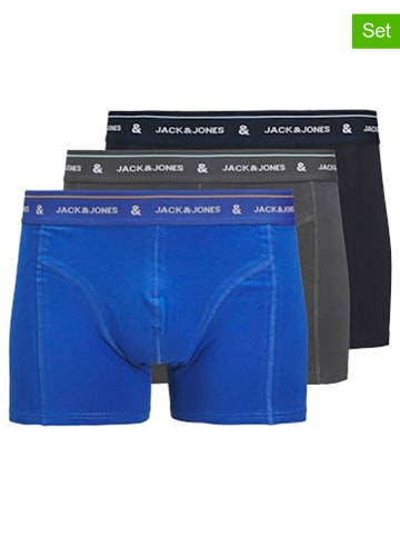 Jack & Jones 3er-Set: Boxershorts in Schwarz/ Blau/ Anthrazit
