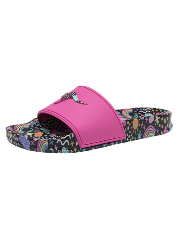 Kangaroos Pantoletten in Schwarz/Pink