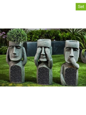 FLORIANE GARDEN 3er-Set: Vasen in Grau - (H)36 x Ø 20 cm
