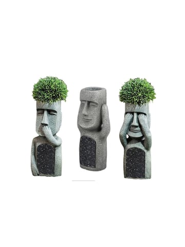 FLORIANE GARDEN 3-delige set: vazen grijs - (H)36 x Ø 20 cm