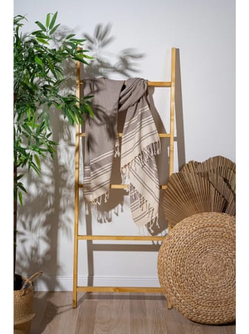 FLORIANE GARDEN Fouta w kolorze brązowo-kremowym