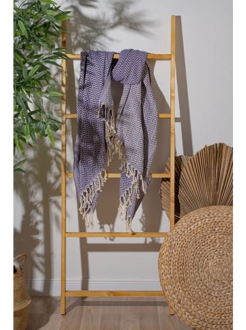 FLORIANE GARDEN Fouta w kolorze granatowo-białym
