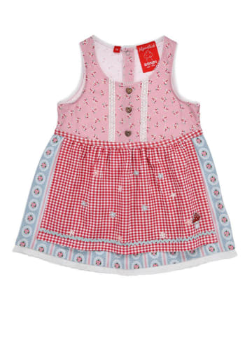 Bondi Dirndl "Blumenallover" in Rosa/ Hellblau