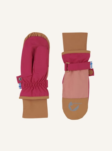 finkid Fäustlinge "Kirjava" in Pink/ Hellbraun