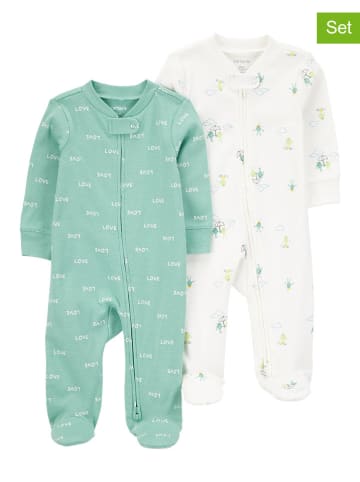 carter's 2-delige set: pakjes groen/wit