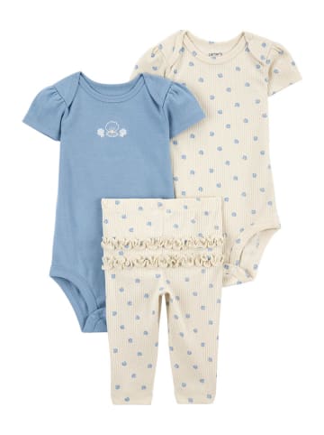 carter's 3tlg. Outfit in Creme/ Hellblau
