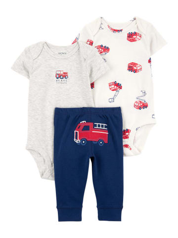 carter's 3tlg. Outfit in Weiß/ Grau/ Dunkelblau