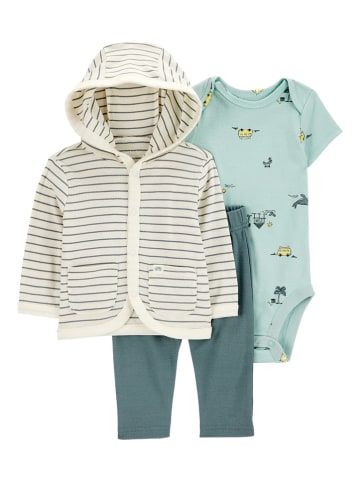 carter's 3tlg. Outfit in Creme/ Blau/ Türkis