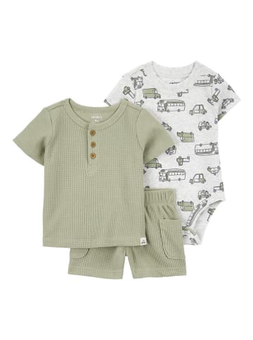 carter's 3tlg. Outfit in Weiß/ Khaki