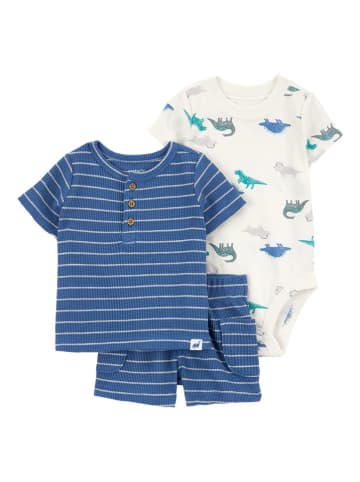 carter's 3tlg. Outfit in Weiß/ Blau