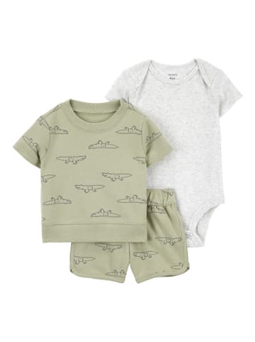 carter's 3-delige outfit kaki/grijs