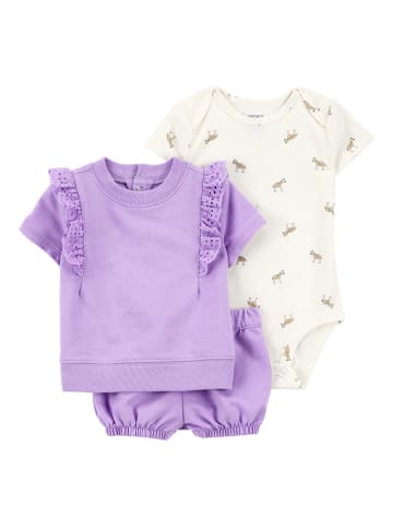 carter's 3tlg. Outfit in Creme/ Lila