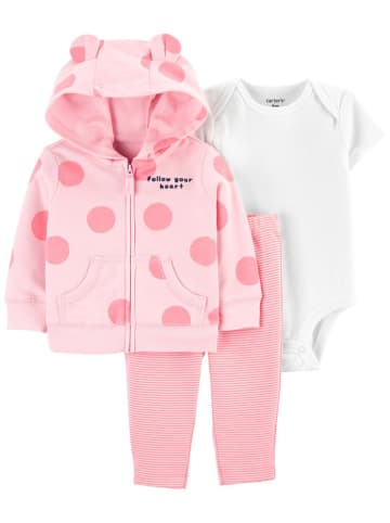 carter's 3-delige outfit wit/lichtroze