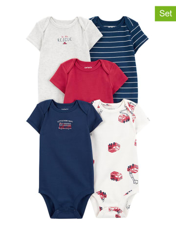 carter's 5-delige set: rompers wit/donkerblauw/rood