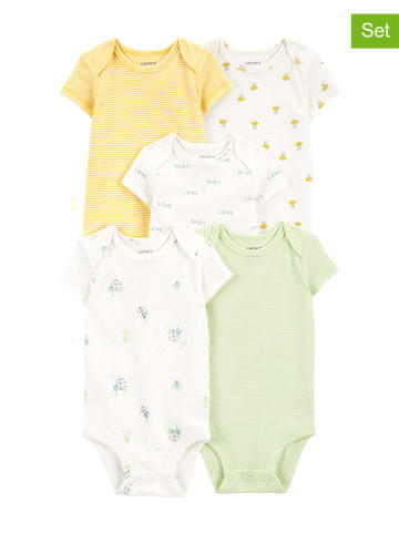 carter's 5-delige set: rompers wit/groen/geel