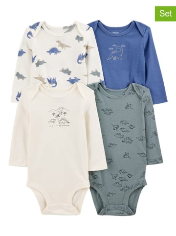 carter's 4-delige set: rompers wit/blauw/kaki