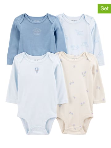 carter's 4er-Set: Bodys in Blau/ Hellblau/ Beige