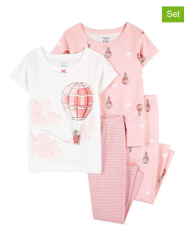 carter's 2er-Set: Pyjamas in Weiß/ Rosa