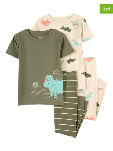 carter's 2er-Set: Pyjamas in Khaki/ Rosa