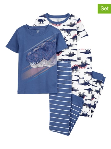 carter's 2er-Set: Pyjamas in Blau/ Weiß