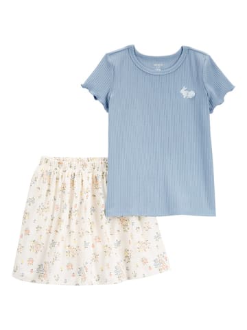 carter's 2tlg. Outfit in Hellblau/ Weiß