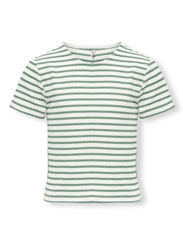 KIDS ONLY Strickshirt in Weiß/ Grün