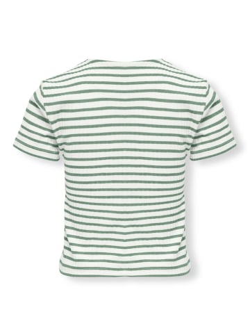 KIDS ONLY Strickshirt in Weiß/ Grün