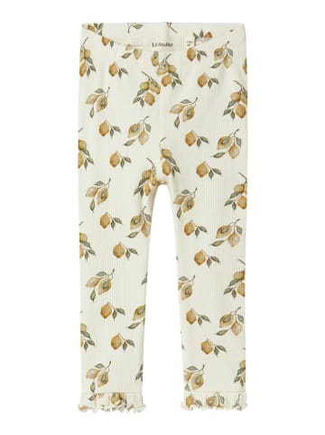 Lil Atelier Legginsy "Gavo" w kolorze żółto-kremowym