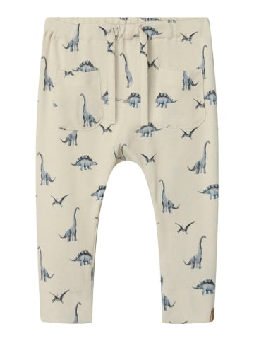 Lil Atelier Hose "Geo" in Creme/ Blau