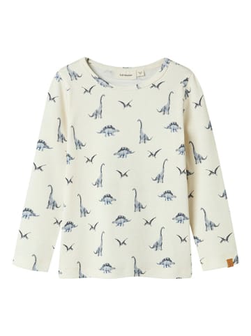 Lil Atelier Longsleeve "Geo" crème/blauw