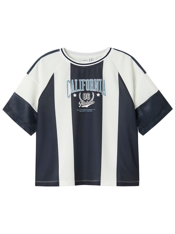 name it Shirt in Weiß/ Dunkelblau