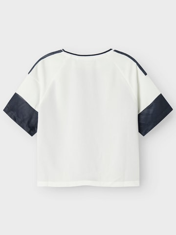 name it Shirt in Weiß/ Dunkelblau