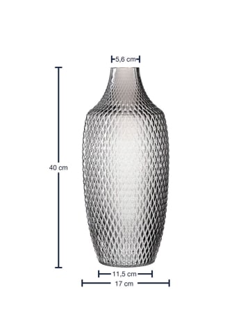 LEONARDO Vase "Poesia" in Grau - (H)40 x Ø 11,5 cm