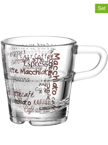 LEONARDO 2er-Set: Espressotassen "Senso Cafe" in Transparent/ Braun - 70 ml